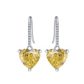 2021 wholesale fashion luxury cz jewelry earrings silver heart shaped earring for women